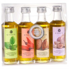 Geschenkset mit 4 Geschmacksrichtungen Natives Olivenöl Extra je 100ml