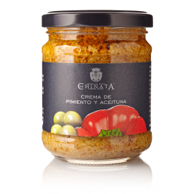 Grüne Oliven und rote Peperoni Crème 180g